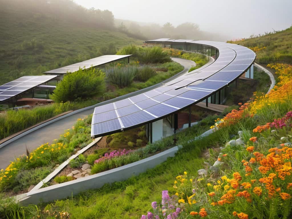 Skybound Dreams of Solarpunk landscape