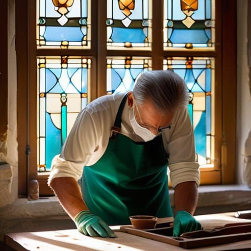 Restoring antique stained glass panels, vibrant colors