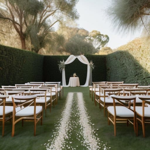 Elegant ceremony featuring The "minimalist" wedding trend